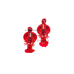 Hermosos y Modernos Pendientes Colgantes Boho de Cangrejo y Langosta Tropicales, Hechos a Mano con Cuentas de Arroz, Joyería Divertida para Fiestas para Mujer - Product Image 2
