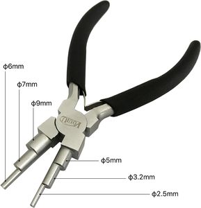 Pince à boucler à 6 étapes de 5,8 pouces pour la fabrication de bijoux, le gainage de fil, les anneaux de jonction, les attaches d'oreilles, les bélières et les loisirs créatifs - Product Image 2