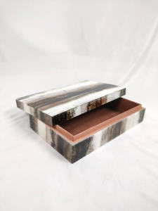 Boîte à bijoux en résine et incrustations d'os de conception moderne de haute qualité, emballage personnalisé, approvisionnement direct en usine, exportation, MOQ 50 pièces, boîte en bois - Product Image 5