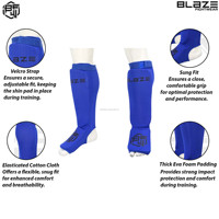 BLAZE FIGHT GEAR Protège-tibias en tissu élastique pour Sparring MMA, Protection des jambes pour Kickboxing, Protection professionnelle