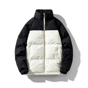 Veste matelassée légère de haute qualité pour homme, résistante à l'eau, coupe-vent, col montant, fermeture éclair, manteau d'hiver pour l'extérieur - Product Image 1