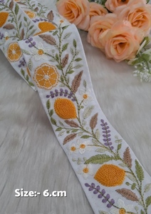Eco-Friendly Vintage Embroidery <b>Lace</b> with Floral Pattern and Computer Embroidery for Dresses Shoes Saris-Bulk OEM Export - Product Image 2