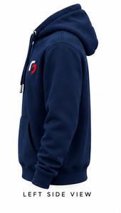 Sweat-shirt à capuche bleu pour homme, coupe classique, logo sur le devant, poche, en coton molletonné, vêtement décontracté pour l'automne - Product Image 3