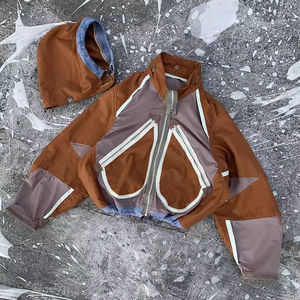Vente en gros de sweats à capuche pour hommes effet délavé, streetwear de haute qualité, vestes 100% coton zippées, vestes courtes zippées coupées et cousues, vestes de survêtement courtes - Product Image 2