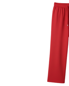 Pantalones Deportivos Anchos Rojos Brillantes para Mujer, Cintura Elástica con Cordón, Pantalones Casuales Holgados, Fabricante OEM, Suministro al por Mayor - Product Image 3