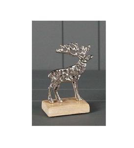 Décoration de Noël classique en métal avec base en bois, élément festif traditionnel pour la décoration intérieure - Product Image 1