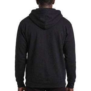 เสื้อฮู้ดซิปสีดำผ้าฝ้ายหนา 360gsm สำหรับผู้ชาย สไตล์สตรีทแวร์ ทรงโอเวอร์ไซส์ แบบเรียบๆ - Product Image 4