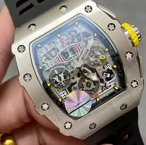 KV AMG Rm Factory Rubber <b>Striped</b> Band <b>Cushion</b>-shaped Square Mechanical Watch skeleton Dial Diamond 40mm Men Sport Watch - Product Image 5
