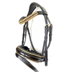 Brida y Riendas de Cuero para Caballo Hechas a Mano, Duraderas y Cómodas, para Equitación y Entrenamiento, Color Negro Cob, Venta al Por Mayor - Product Image 1