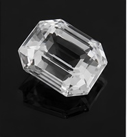 Pierre précieuse en quartz blanc taille émeraude octogonale à facettes 10x8 mm pour bagues, pendentifs, boucles d'oreilles et bijoux sur mesure