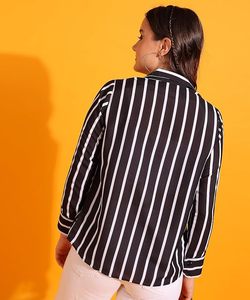 Camisa Corta de Rayón Estampada para Mujer, con Cuello Camisero, Botones, Mangas Largas, Luces LED, Estilo Casual y Elegante - Product Image 2