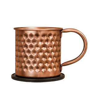 Mug à Moscow Mule en cuivre pur fait main avec poignée en laiton design et base sur pied, idéal pour les bars - Product Image 4