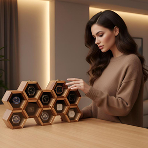 Wooden <b>Watch</b> <b>Case</b> for Business Gift Packaging Wooden <b>Watch</b> Box with Soft <b>Watch</b> Holders OEM Wooden <b>Watch</b> Storage Organizer - Product Image 4