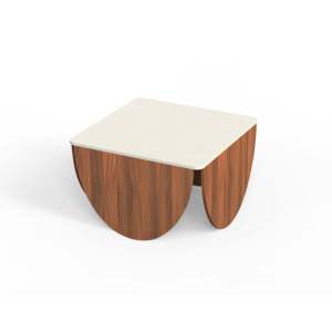 Mesa de Centro y Mesa de Café Cleta de Diseño Moderno de la Gama Premyrr en Nogal y Frosty - Product Image 1
