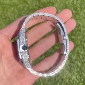 Montre carrée de luxe en acier inoxydable Charm Jewells, 30 mm, mouvement à quartz analogique, fermoir pliant, design unisexe tendance - Product Image 4