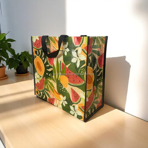 Alta calidad logotipo personalizado impreso no tejido tamaño mediano hombro cierre Tote bolsas de compras PP mango Vietnam laminado al por mayor - Product Image 3