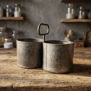 Porte-bouteille suspendu vintage en fer rustique, vase à fleurs, support pour ustensiles de cuisine, pot de fleurs de ferme, jardinière pour maison et hôtel - Product Image 3