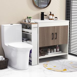 Carrello di Servizio Mobile Stretto con Ripiani Aperti per Cucina, Bagno e Soggiorno - Product Image 4