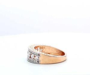 Bague de fiançailles cocktail Hip Hop AMBER JEWELS T-1078 en or massif 14K avec diamant de laboratoire serti à griffes, bande plaquée or 14K, certifiée IGI - Product Image 5