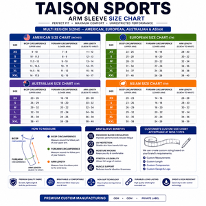 TAISON SPORTS - Mangas de Compresión Premium de Poliéster y Spandex, 220g, Elásticas, de Secado Rápido, Unisex, con Estampado Digital Azul Personalizado - Product Image 3