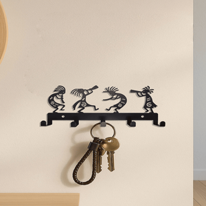 Vintage Black Metal <b>Wall</b> Mounted Coat Rack with 5 Heavy Duty <b>Hooks</b> Space Saving Entryway Organizer for Jackets Hats Bags <b>Keys</b> - Product Image 4