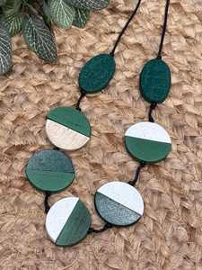 MN Exports Handmade Wooden Geometric Boho Style Pendant <b>Necklace</b> with Pave Setting for Women Wedding <b>Statement</b> Jewelry - Product Image 2