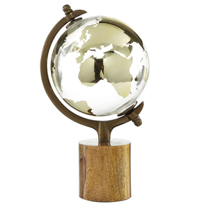 Globe Terrestre Éducatif Élégant avec Support Métallique Doré Poli – Sculpture Moderne pour la Maison et le Bureau - Product Image 6