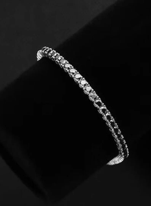Women's Tennis <b>Bracelet</b> Silver & 24K Gold Plated Zinc Alloy Diamond Round Brilliant Cut Channel Setting Classic Wedding Jewelry - Product Image 2