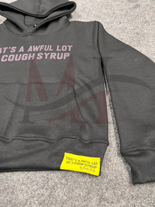 Sudadera con Capucha de Alta Calidad 100% Algodón Grueso para Hombre, Estilo Urbano, con Estampado 'THAT'S AWFUL LOT of COUGH SYRUP' - Product Image 4