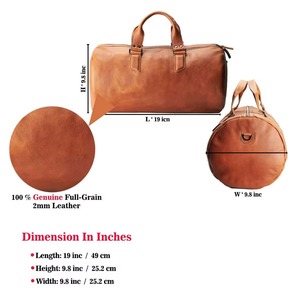 Bolsa de Lona de Cuero con Logotipo Personalizado, Cierre de Cremallera, Impermeable, Resistente, para Viajes, Fin de Semana, Gimnasio, con Múltiples Bolsillos - Product Image 6