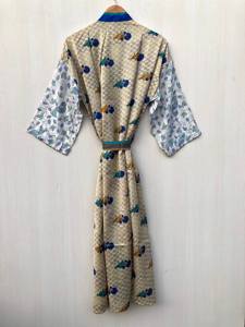 ชุดคลุมกิโมโนผ้าไหมยาวสวยงามสไตล์รีสอร์ท คอลเลคชั่นสำหรับผู้หญิง ชุดคลุมชายหาดสำหรับวันหยุดฤดูร้อน ชุดคลุมกิโมโนเซ็กซี่ - Product Image 5