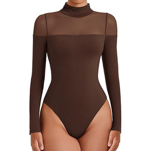 Top de Diseño Moderno con Malla Translúcida, Estilo Chic y Elegante para Mujer, Ajuste Delgado, Body para Mujer - Product Image 3