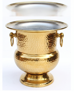 Classic Metal Ice Bucket Round Shape with Dual Handles Rust Resistant Design for Party Use Wedding Champagne Bucket Wine Cooler - Product Image 2