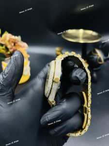 Reloj de Diamantes Cultivados en Laboratorio para Hombre, Acero Inoxidable, Estilo Hip Hop de Lujo, Completamente Adornado con Diamantes, para Uso Diario - Product Image 5