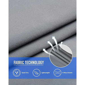 Shorts de sport décontractés pour hommes, en tissu éponge, séchage rapide, anti-plis, avec ourlet fendu, taille haute élastique, respirants, pour le yoga - Product Image 4