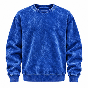 Sweat-shirt oversize en molleton 100% coton, vêtement décontracté d'hiver, épaules tombantes, col rond, logo brodé personnalisé, respectueux de l'environnement - Product Image 6