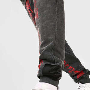 Ensemble de survêtement 100 % haute qualité pour homme, hiver, deux pièces, effet délavé, avec strass, fermeture éclair, pantalon de jogging et sweat à capuche - Product Image 2