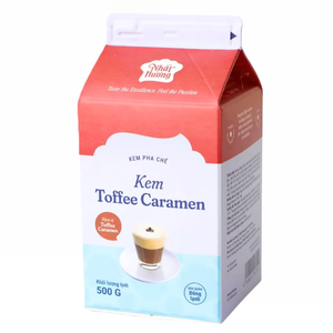 รับผลิตครีมเทียมสำหรับเครื่องดื่ม กาแฟ และชานม แบบขายส่ง OEM/ODM ฮาลาล รสท๊อฟฟี่คาราเมล ขนาด 500 กรัม - Product Image 1