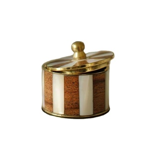 Wholesale Price Wooden Shell Inlay Trinket Box Jewelry Organizer Decorative Storage Round <b>Keepsake</b> Box Home Decor Gift Item - Product Image 1
