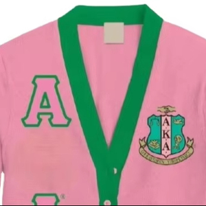 Wholesale Custom Logo Winter/Spring Casual <b>Thick</b> Long Sleeve Embroidered Patch Sorority Uniform Letterman Varsity <b>Cardigan</b> - Product Image 2