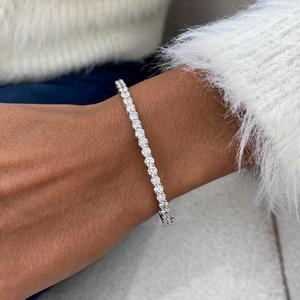 Bracelet en diamant cultivé en laboratoire VVS, plaqué or, argent sterling 925, bracelet de fiançailles et de mariage pour femme, bijoux fins tendance pour elle - Product Image 3