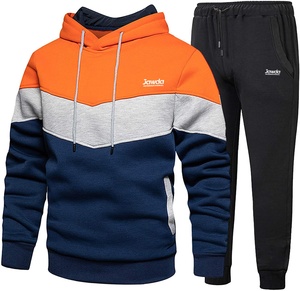 Chándal Deportivo de Otoño Invierno, Manga Larga, 100% Algodón, Logotipo Personalizado, Traje Deportivo para Hombre, Conjuntos Deportivos Casuales con Cremallera para Gimnasio - Product Image 3