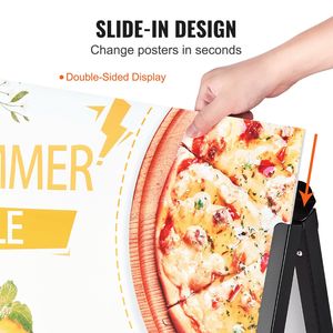 Portacarteles Deslizable de Doble Cara con Marco Resistente de 24x36 Pulgadas, Letreros Plegables Tipo Sándwich de Doble Cara, Carteles Publicitarios - Product Image 3