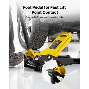 Martinetto idraulico da officina in acciaio da 3 tonnellate (6614 libbre) a basso profilo con doppio pistone e pompa a sollevamento rapido, con adattatore per SUV - Product Image 2