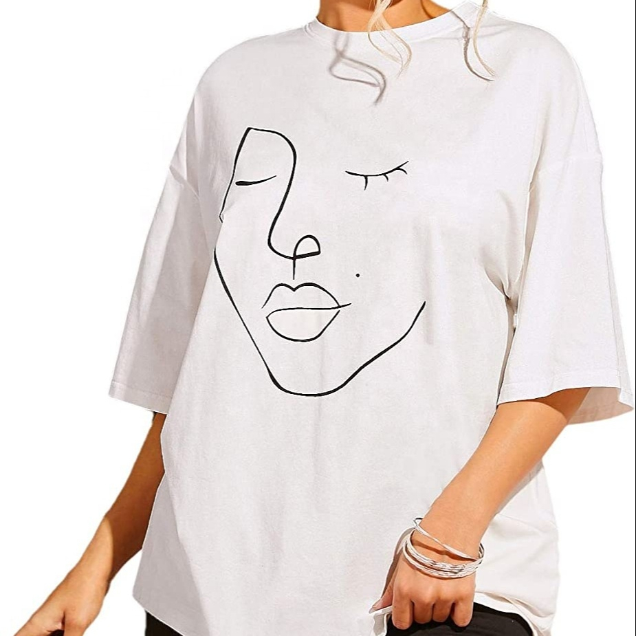 Customized OEM Women's Plus Size Solid Oversized Loose Short Sleeve Casual Summer T-Shirt Eco-Friendly Breathable Quick Dry