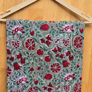 Indian Floral Block Printed Handmade Window Curtain Sewing Cotton Fabric Organic Attractive Design Garment Material Wholesale - Product Image 1