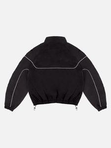 Ensemble de survêtement pour homme, veste zippée à col montant, pantalon coupe décontractée, bandes réfléchissantes, nylon tissé léger, résistant à l'eau, pour l'entraînement - Product Image 5