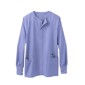 Blouses médicales zippées pour hommes en tissu extensible 4 directions Spandex/Polyester – Ensembles de blouses d'infirmière pour hôpital – Vêtements médicaux - Product Image 1