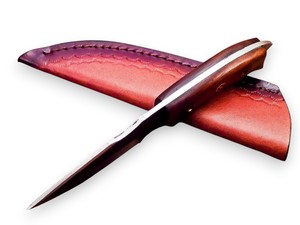 Cuchillo EDC de hoja fija personalizado Nordic Forge, mango de palisandro, funda de cuero, OEM personalizable, hoja completa de acero 12c27, industrial - Product Image 3