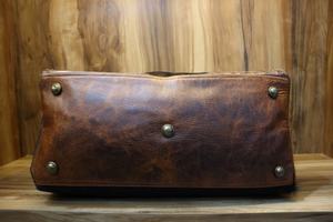 Grand sac de week-end en cuir véritable Western Aztec Black Duffel avec motif géométrique Fermeture à glissière Boho Travel Luggage Bag - Product Image 5